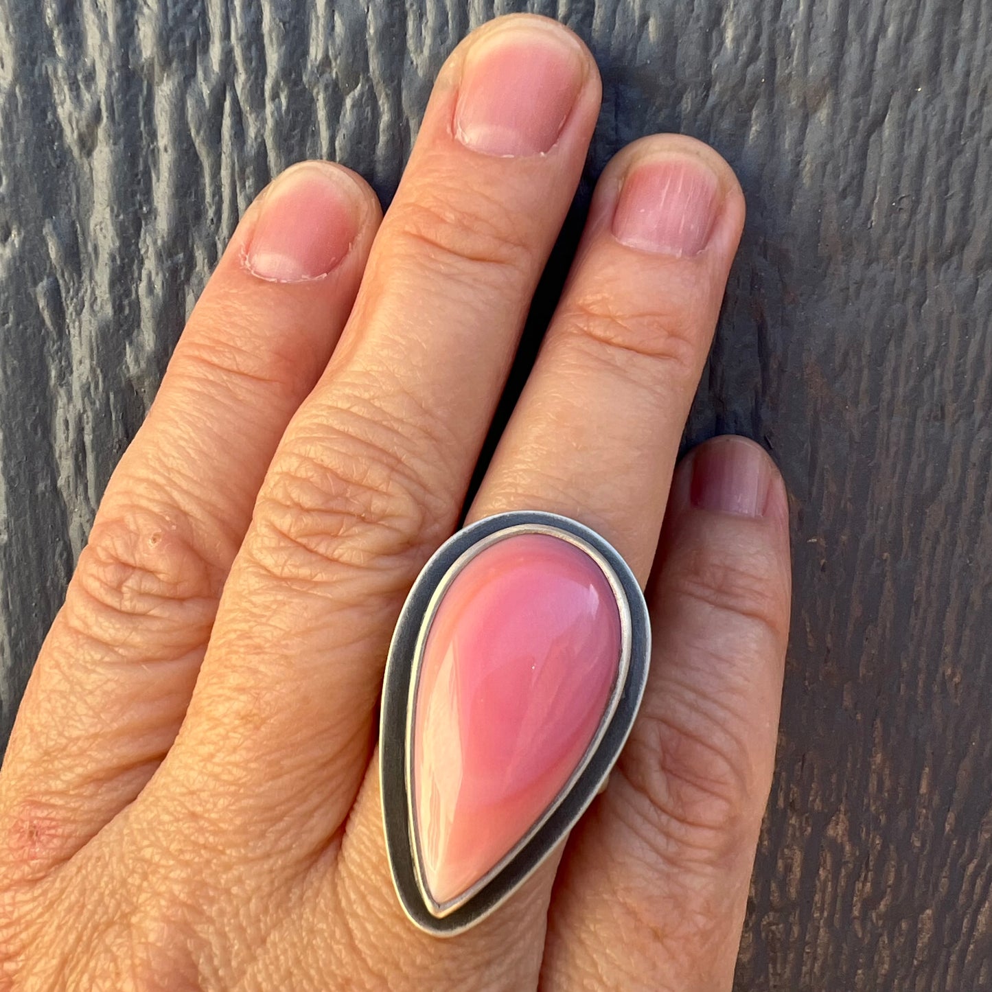 Queen Conch Shell Talon Ring – Handcrafted Sterling Silver Statement Ring (Size 7)