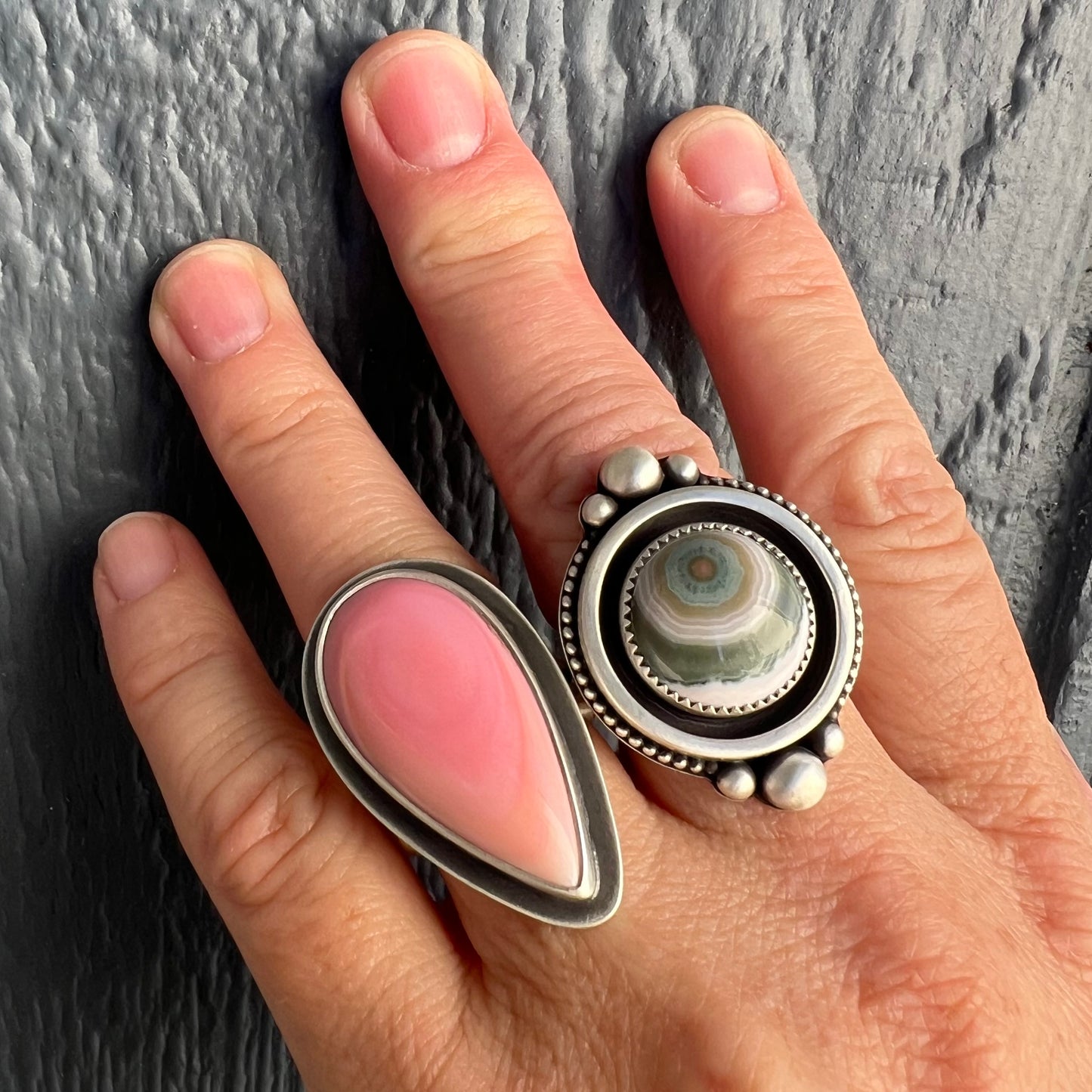 Queen Conch Shell Talon Ring – Handcrafted Sterling Silver Statement Ring (Size 7)