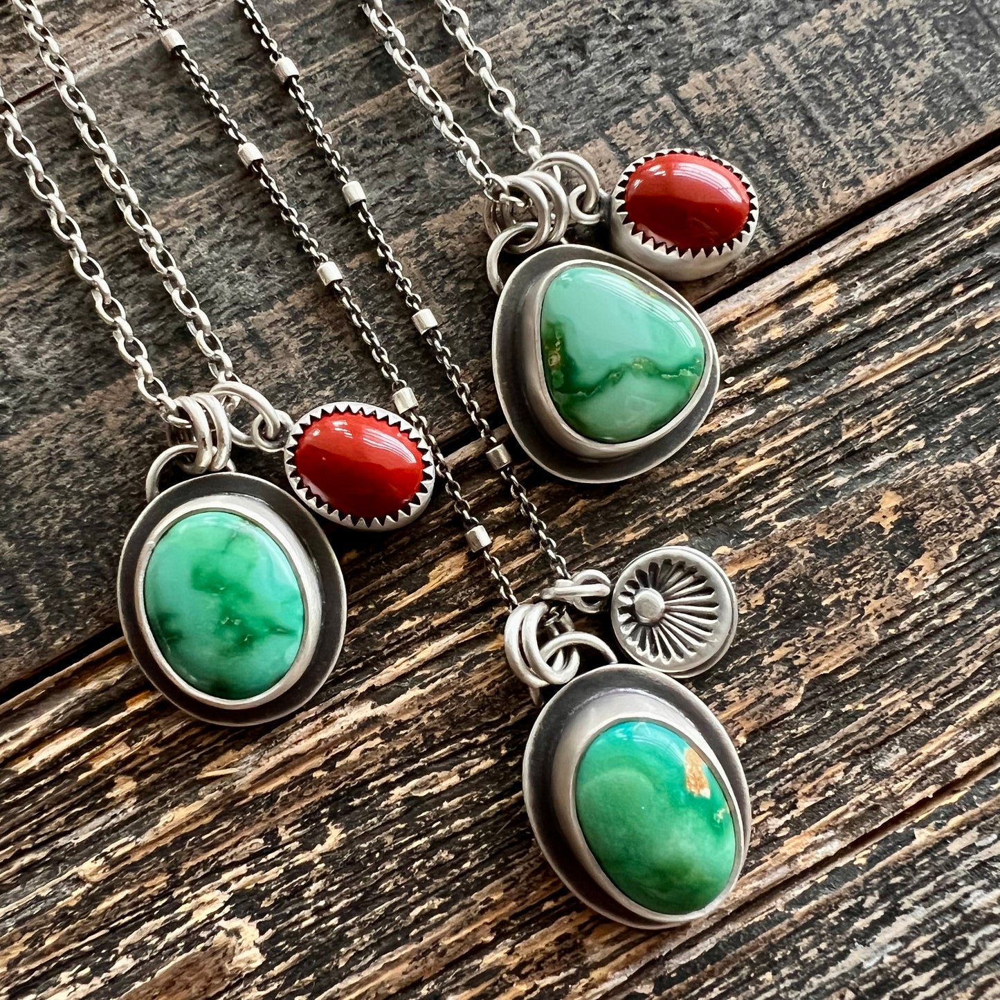 Emerald Valley turquoise and red jasper necklace