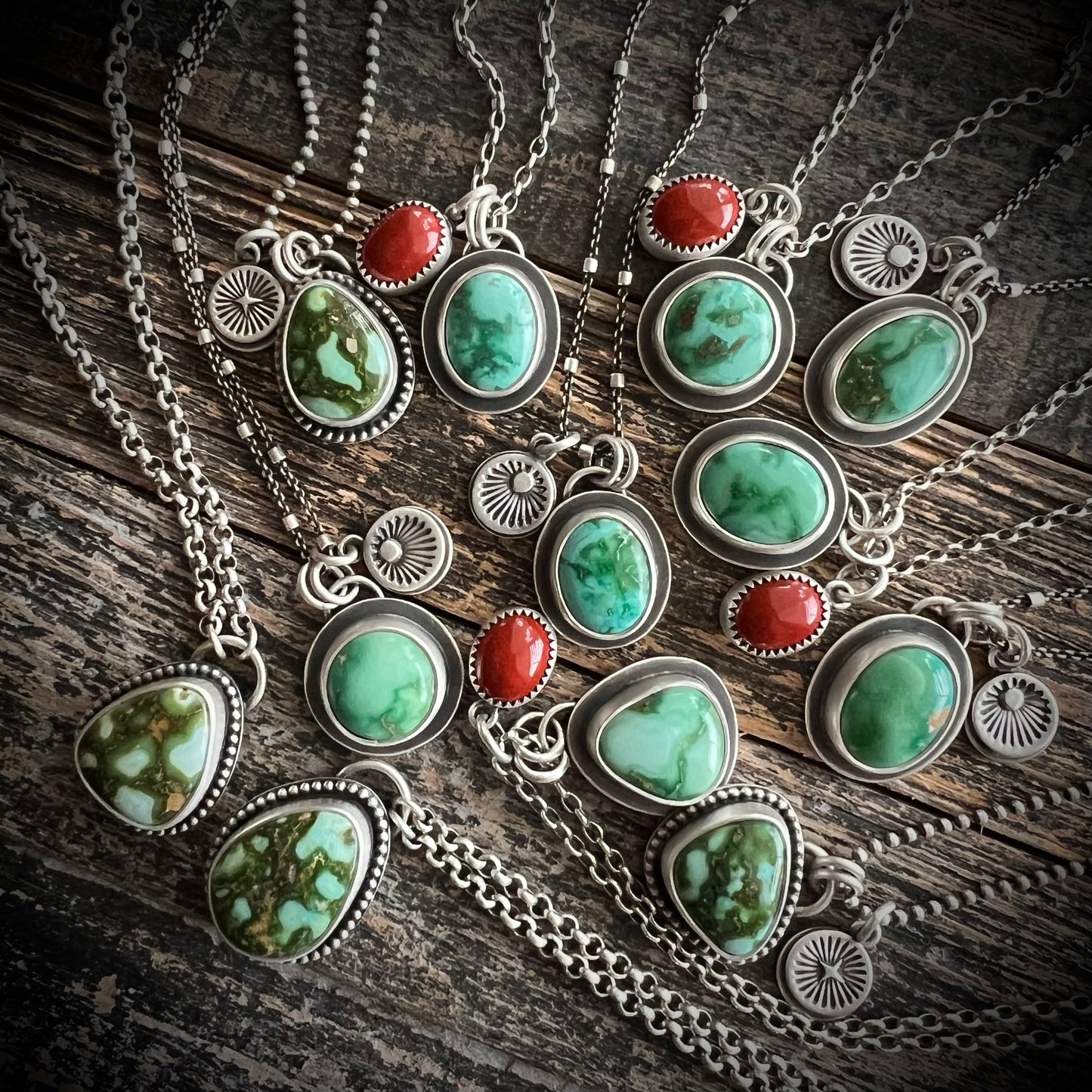 Emerald Valley turquoise and red jasper necklace