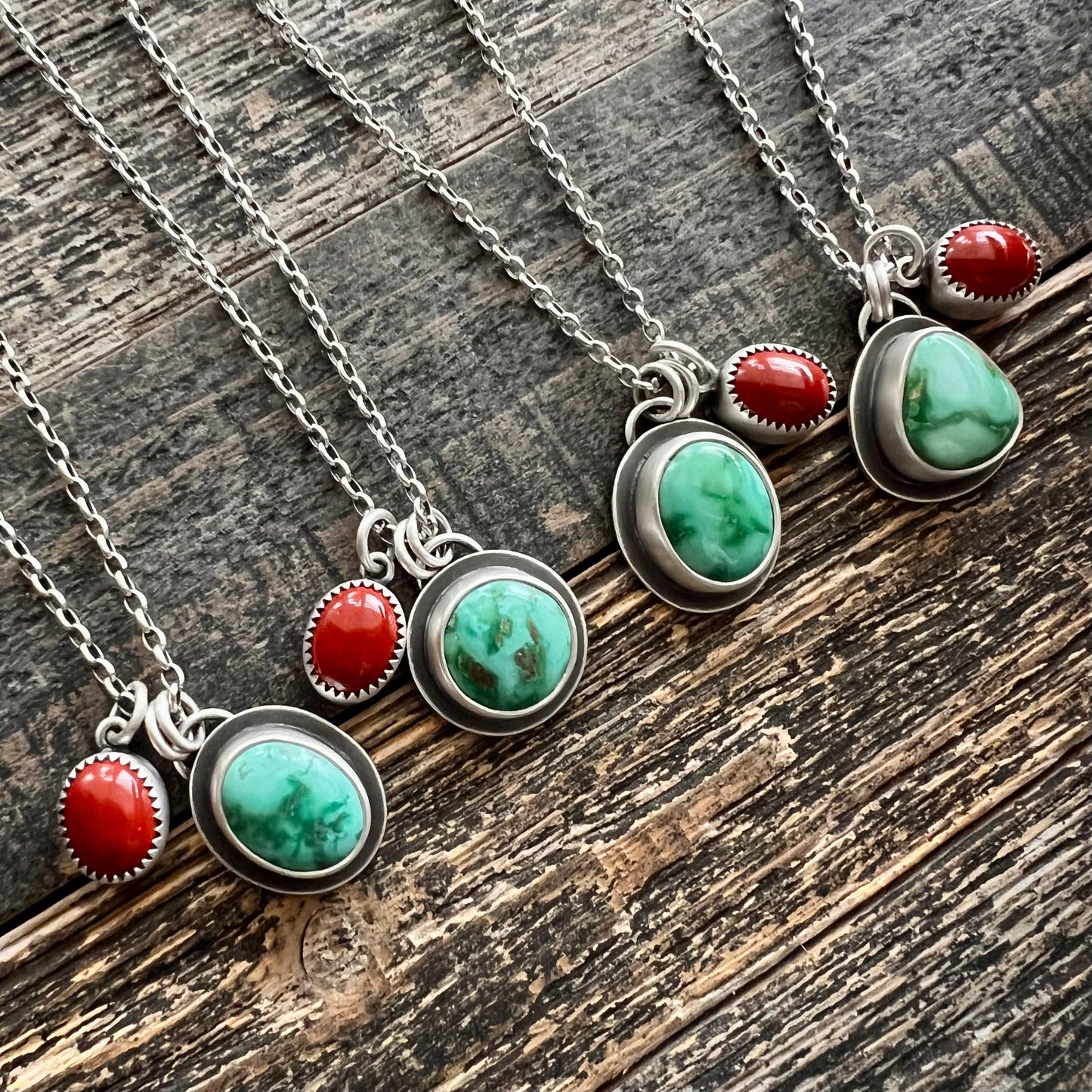 Emerald Valley turquoise and red jasper necklace