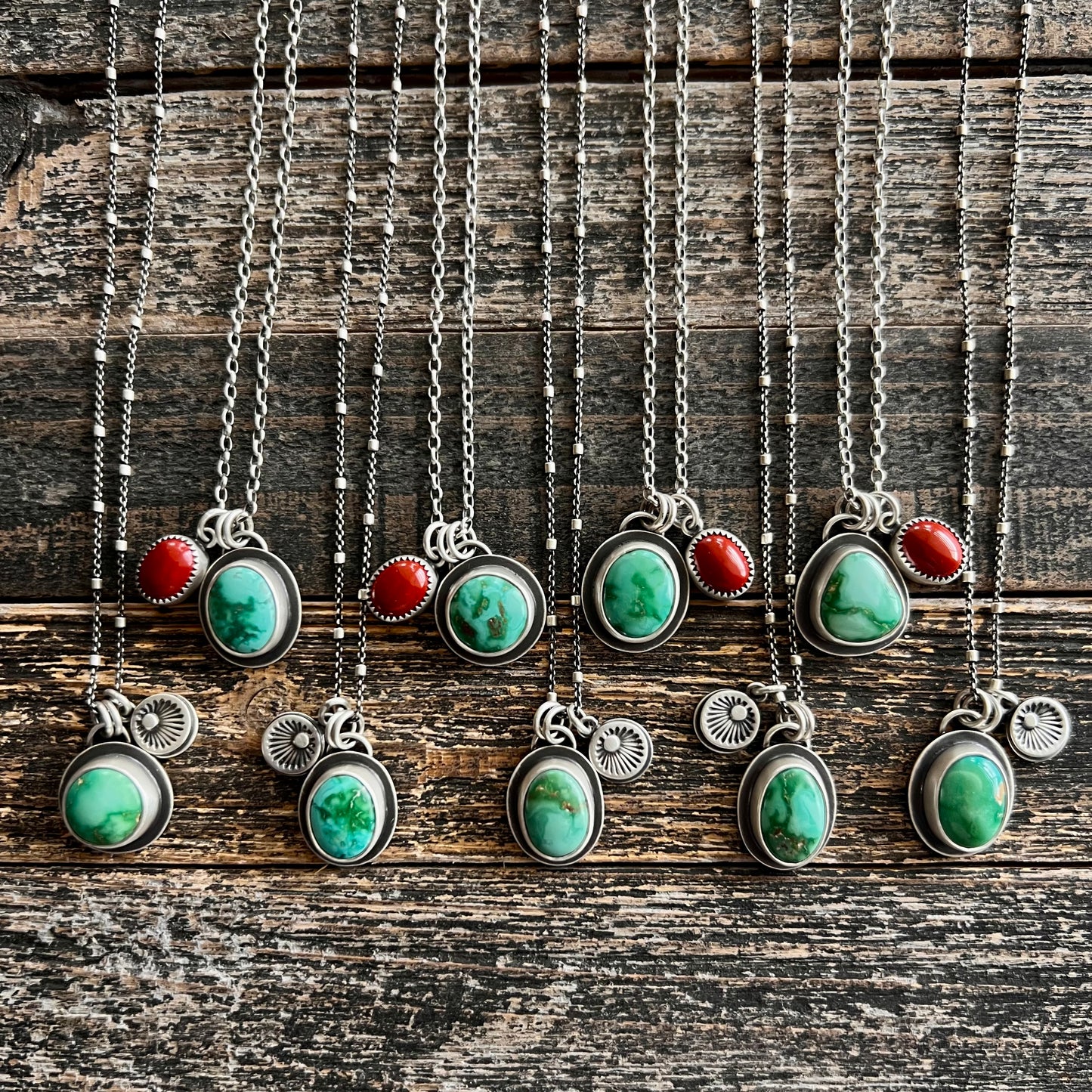 Emerald Valley turquoise and red jasper necklace