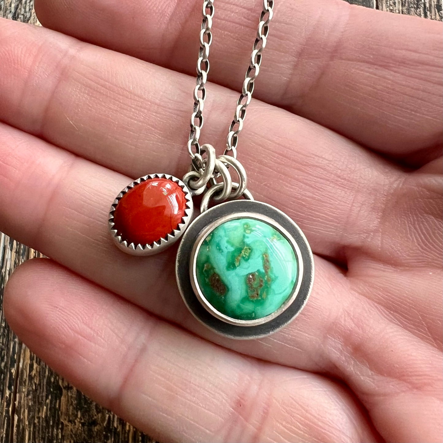 Emerald Valley turquoise and red jasper necklace